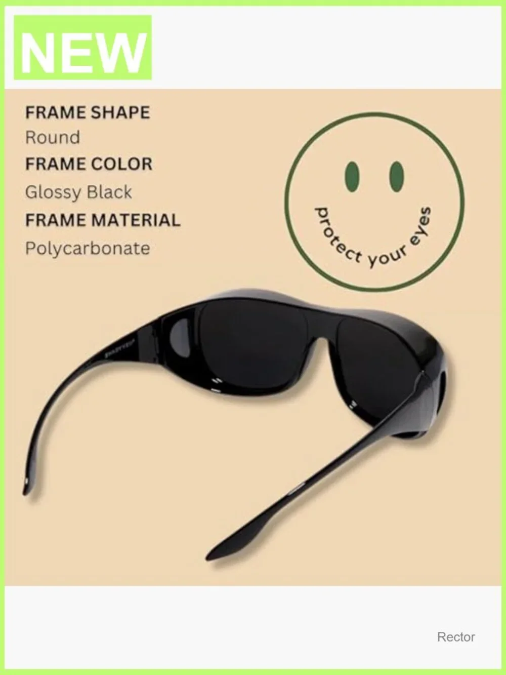 Super Dark Black Sunglasses UV Protection Round Retro Shades